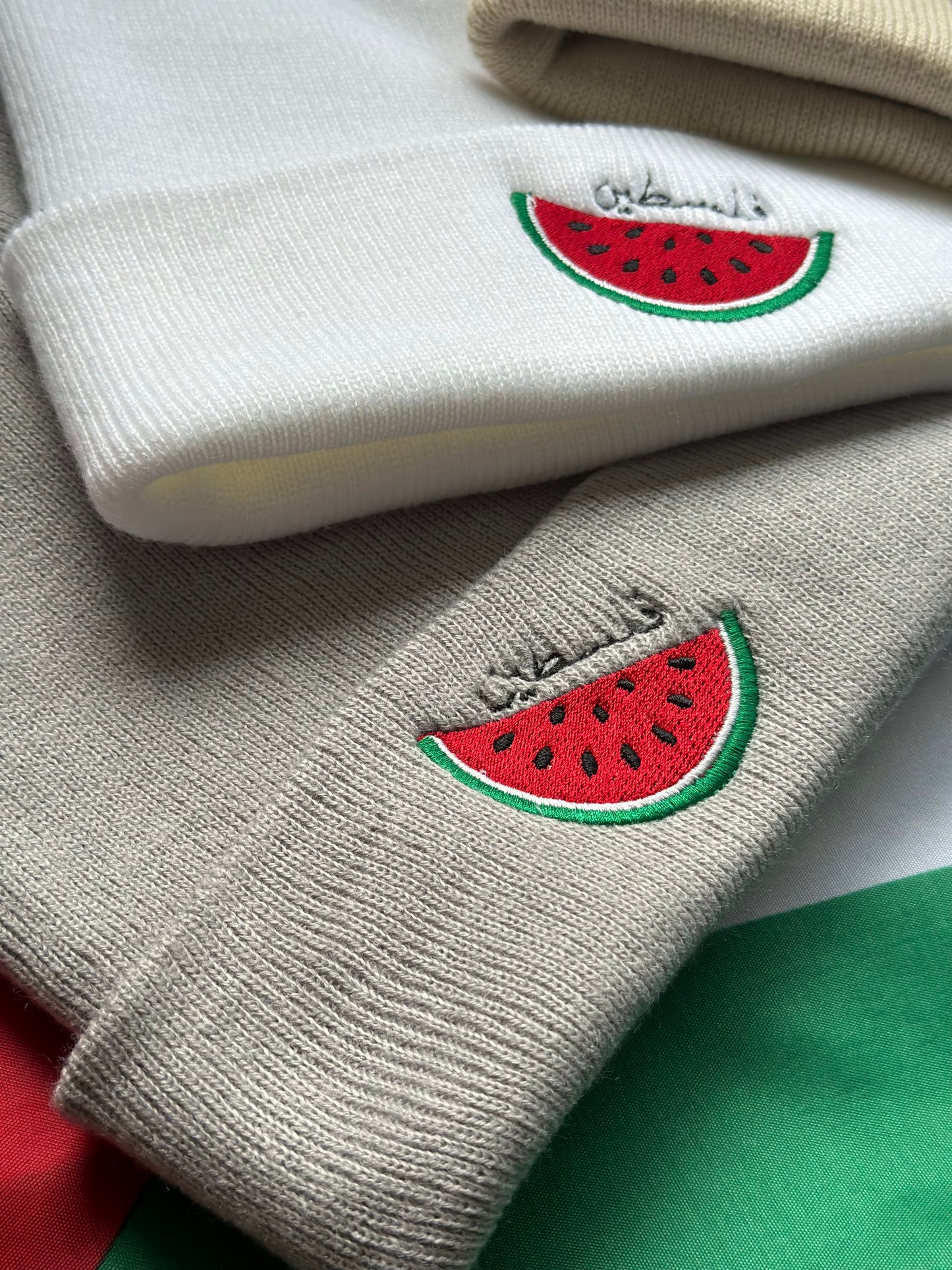 Embroidered Watermelon Beanie
