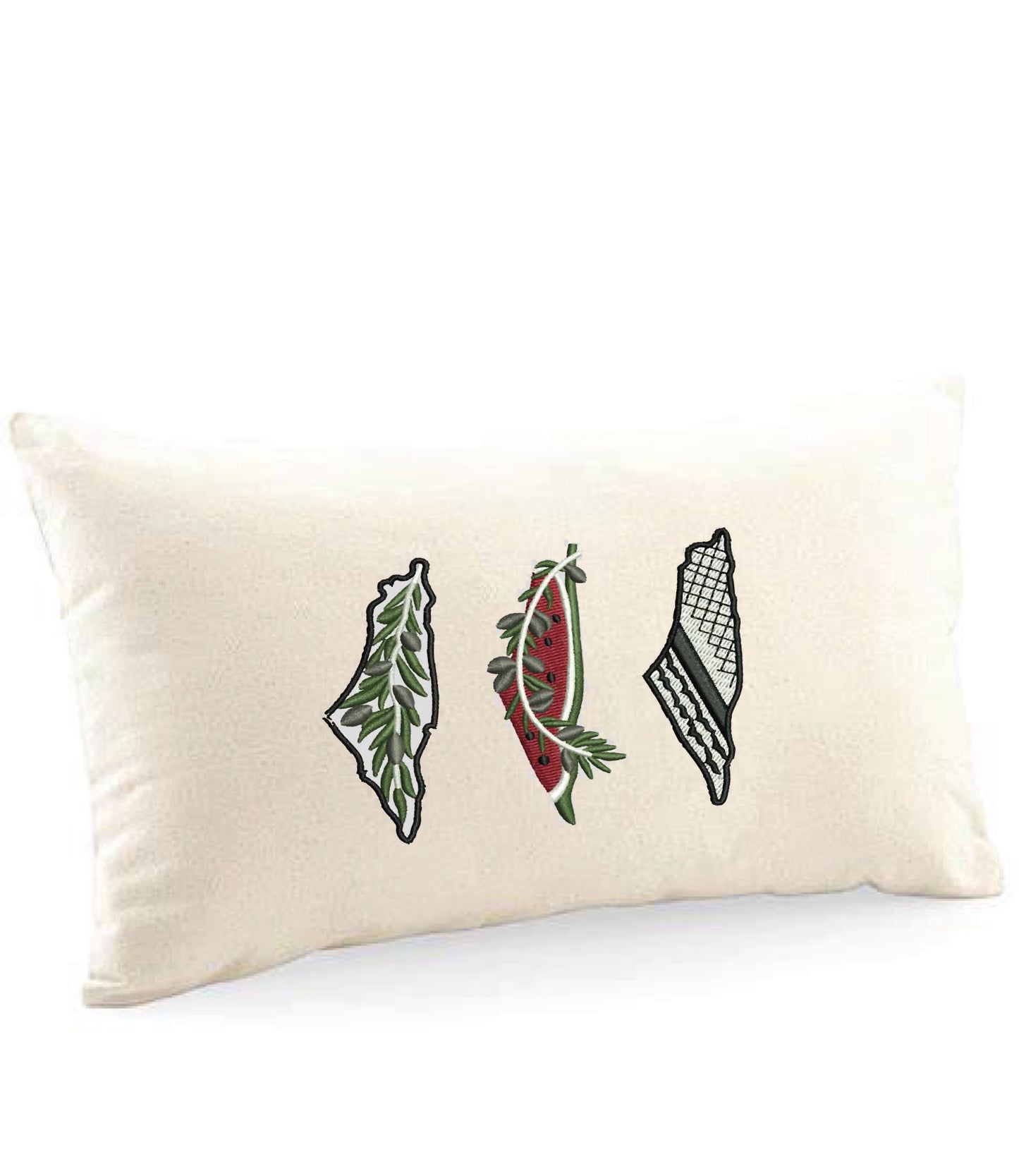 Embroidered Trio Palestine Map Cushion Cover