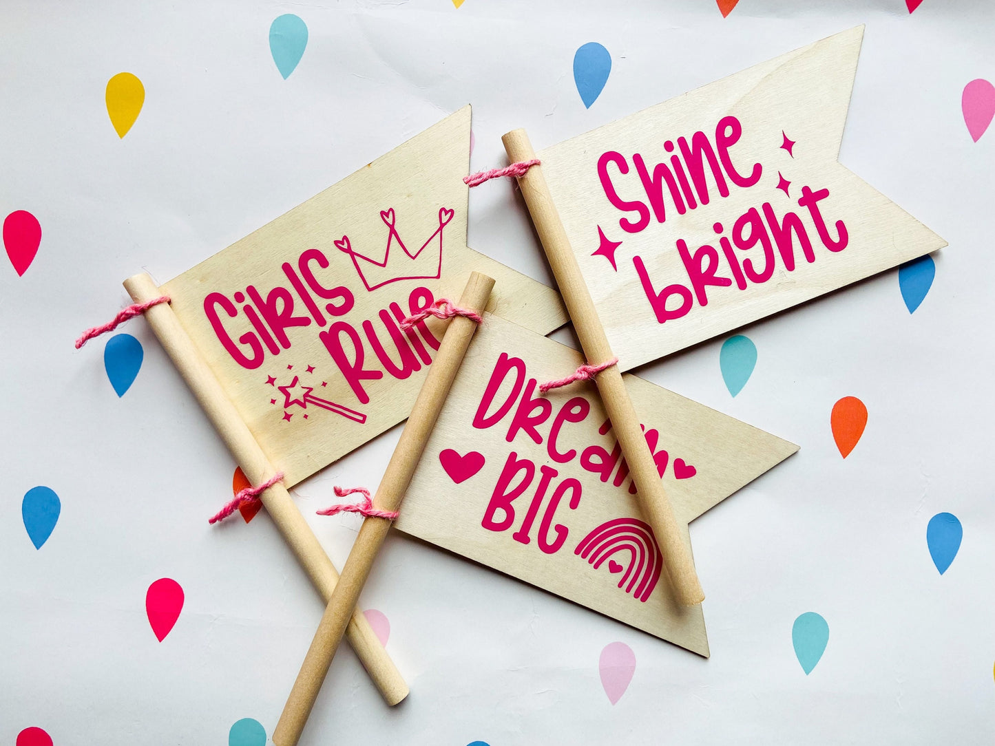 Shine Bright Mini Wooden Flag