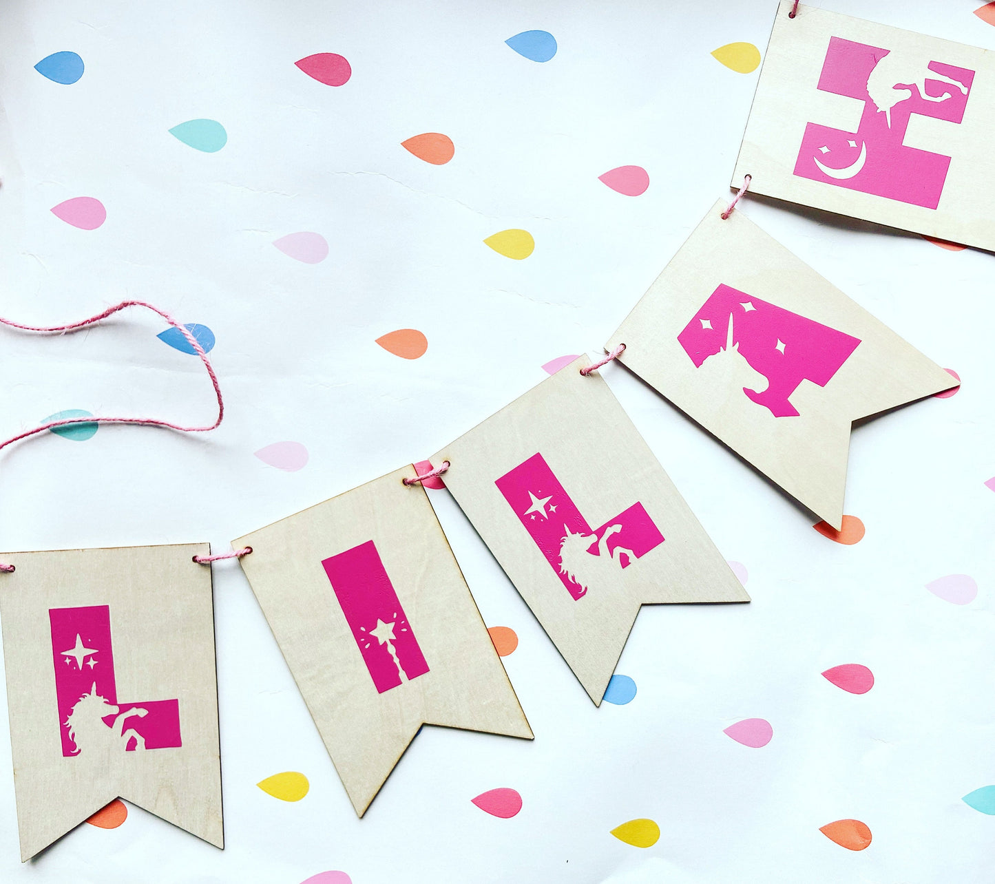 Personalised Unicorn Themed Garland
