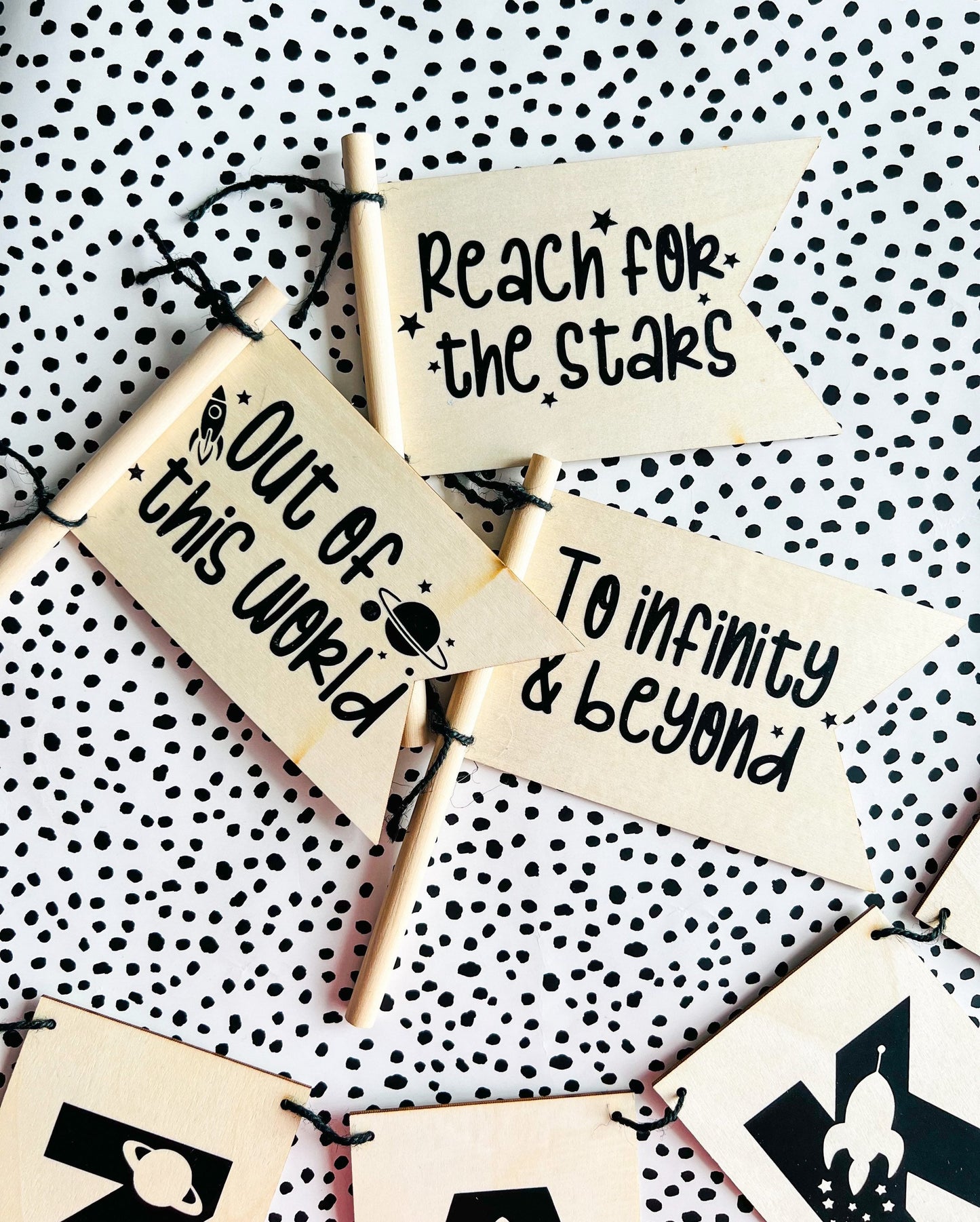 Reach for The Stars Mini Wooden Flag