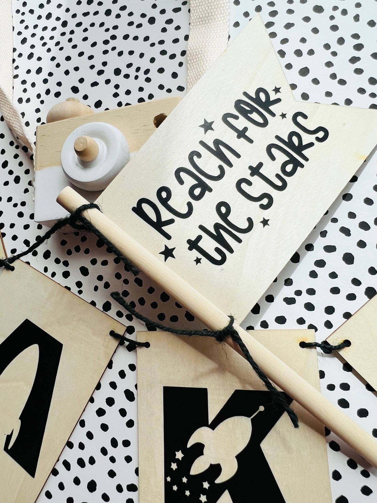 Reach for The Stars Mini Wooden Flag