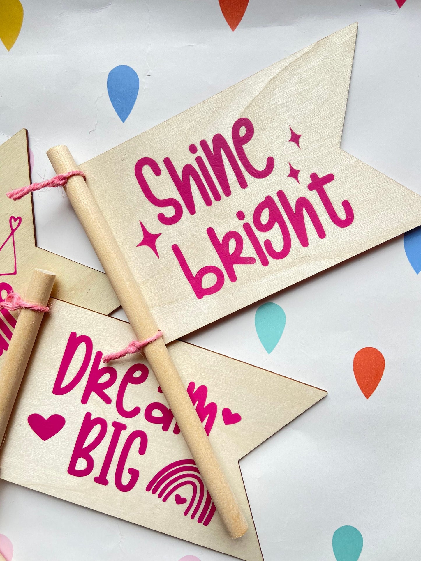 Shine Bright Mini Wooden Flag