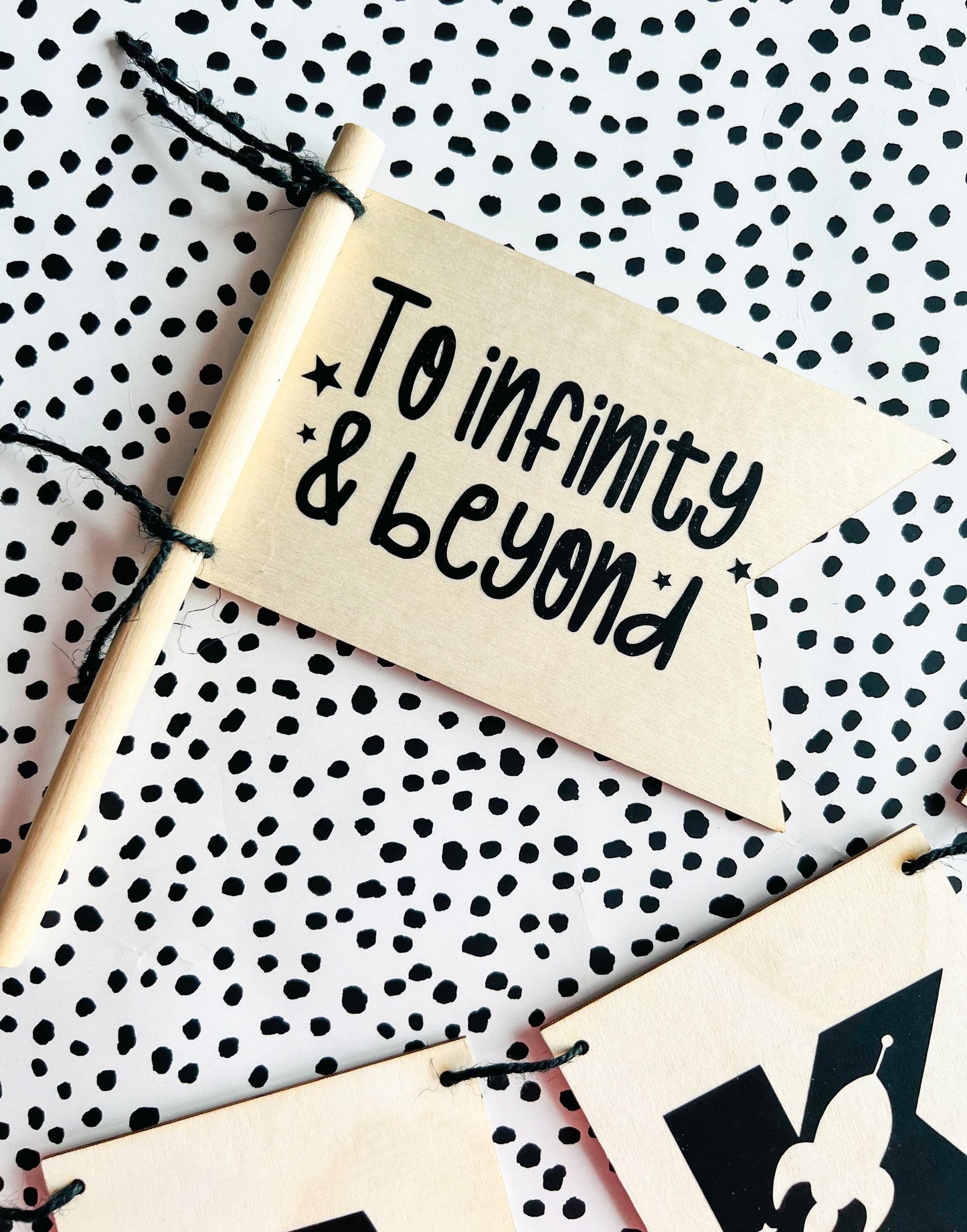 To Infinity & Beyond Wooden Mini Flag