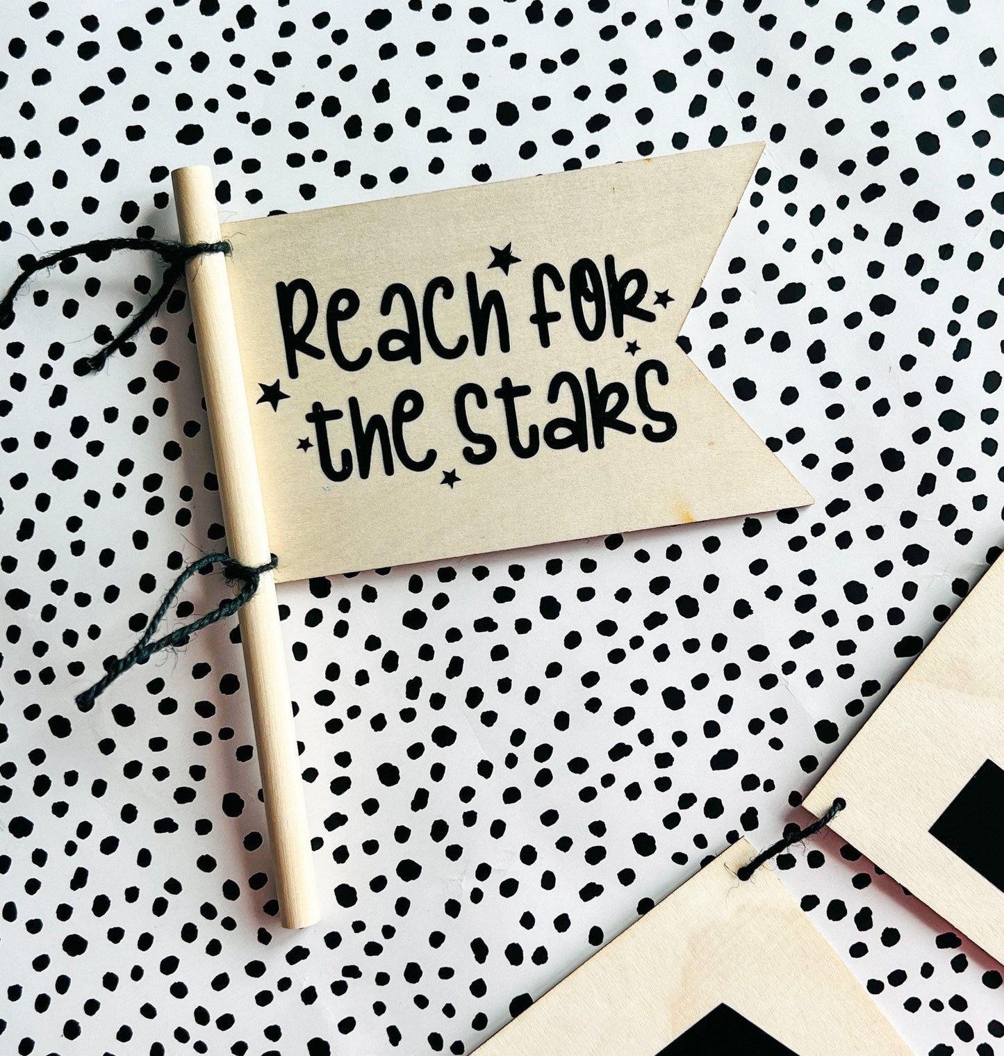Reach for The Stars Mini Wooden Flag