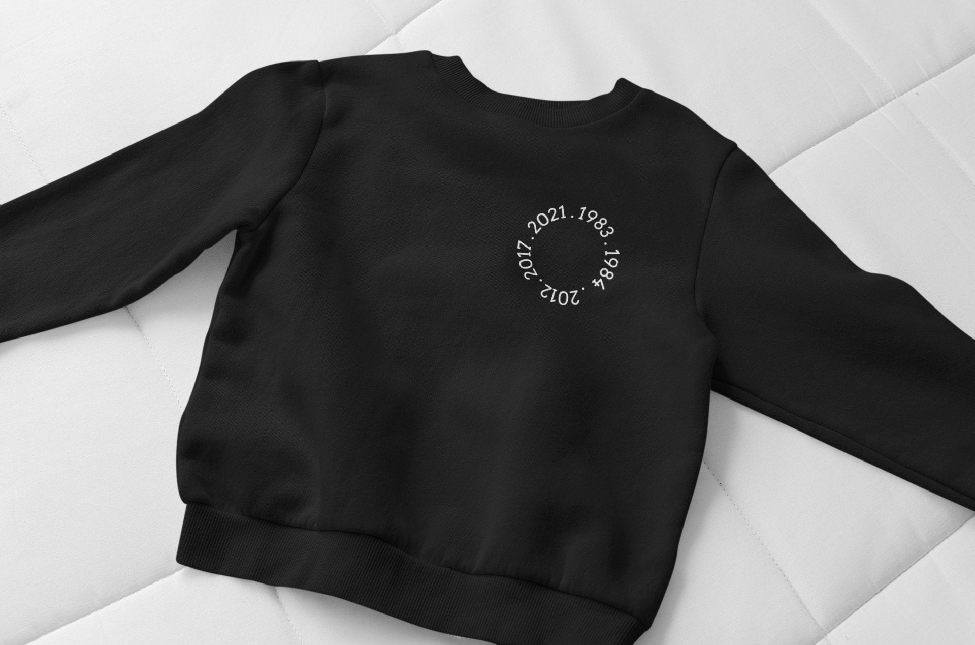 Embroidered Kids Birth Date Jumper | Personalised Family Jumper Set | Sibling Matching Jumper | Unisex Custom Clothing |